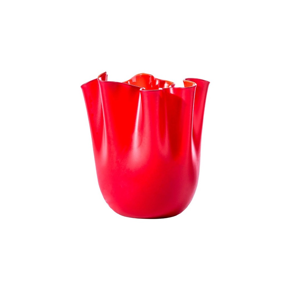 Vaso Fazzoletto Opalino Rosso H. 24 cm [f2cca161]