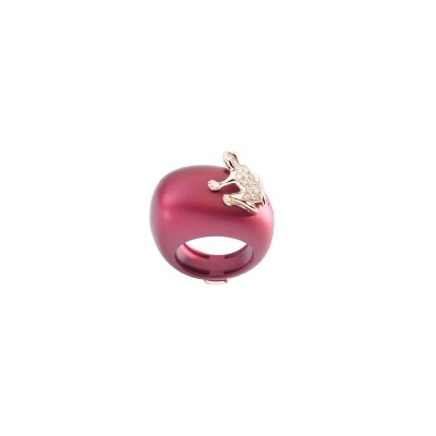 Anello Happy Frog Magenta oro rosa e diamanti [696b6ffa]