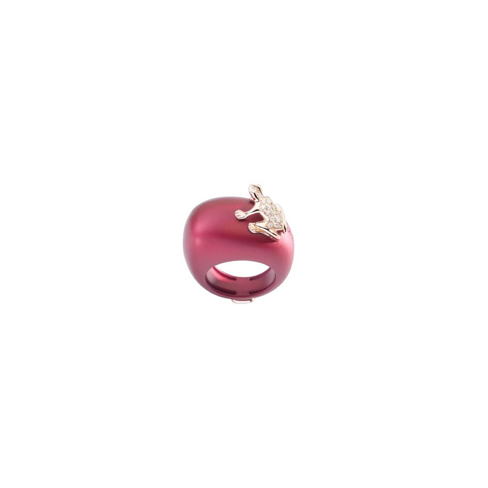 Anello Happy Frog Magenta oro rosa e diamanti [696b6ffa]