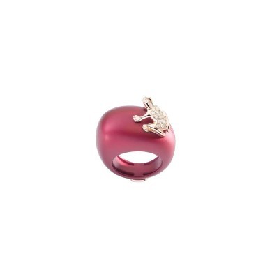 Anello Happy Frog Magenta oro rosa e diamanti [696b6ffa]