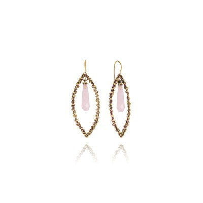 Orecchini Successo Ottone Divino Quarzo Rosa [bf52c400]