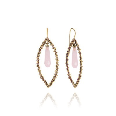 Orecchini Successo Ottone Divino Quarzo Rosa [bf52c400]