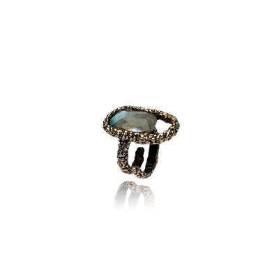 Anello Battito Bronzo Cioccolato Labradorite [320088d1]