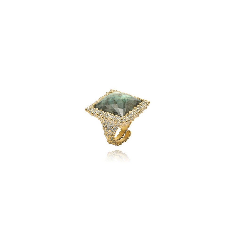 Anello New York Ottone Grigiosole Labradorite [43793816]