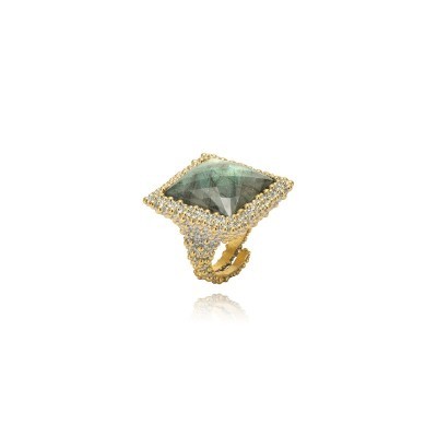 Anello New York Ottone Grigiosole Labradorite [43793816]