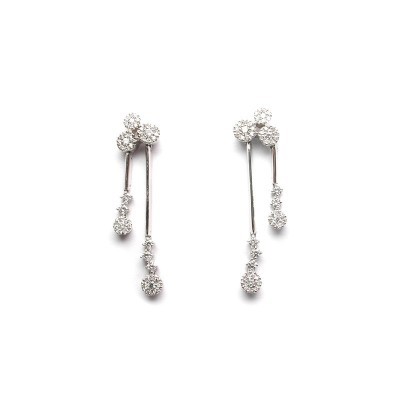 Orecchini Cristal oro bianco con diamanti [3dfd9dd6]