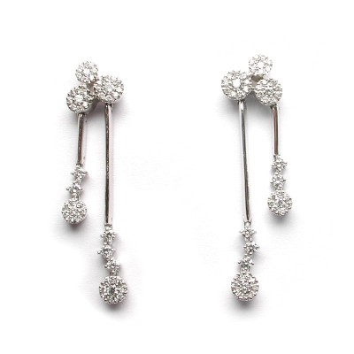 Orecchini Cristal oro bianco con diamanti [e4dbdedb]