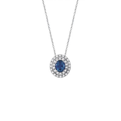 Collana Dora oro bianco e diamante zaffiro [d514d8cd]