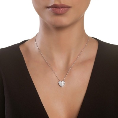 Collierino I Segni Cuore oro bianco con diamanti [9747734a]
