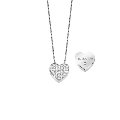 Collierino I Segni Cuore oro bianco con diamanti [92173454]