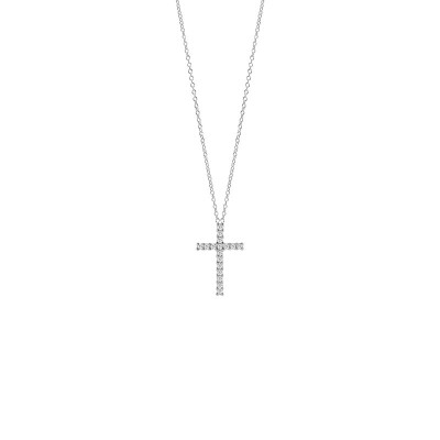 Collierino Croce Virginia oro bianco con diamanti [027ca4c2]