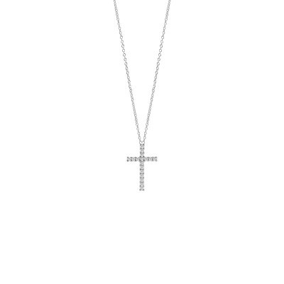Collierino Croce Virginia oro bianco con diamanti [027ca4c2]