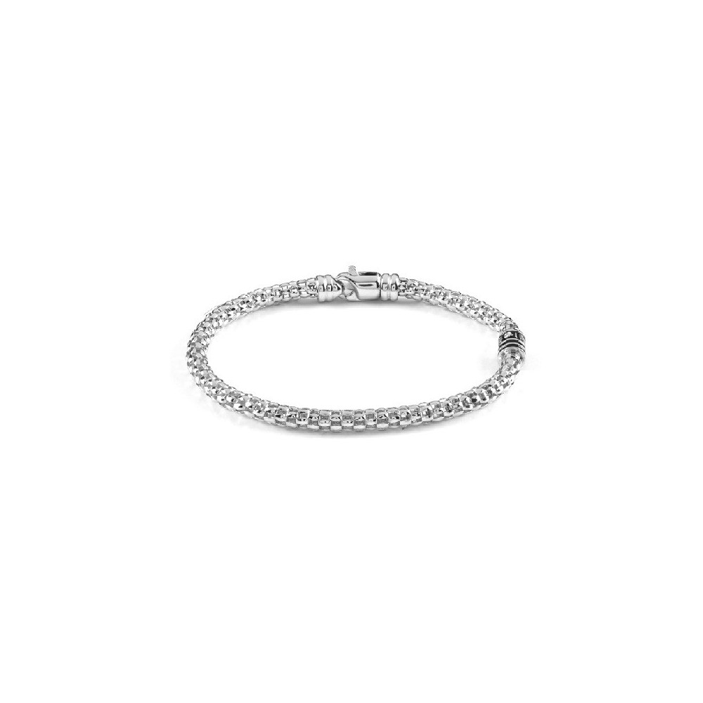 Bracciale Funky argento rodiato con diamante [f3b8a2c9]