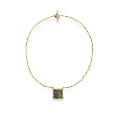 Collana New York Ottone Grigiosole Labradorite [b1887c0e]
