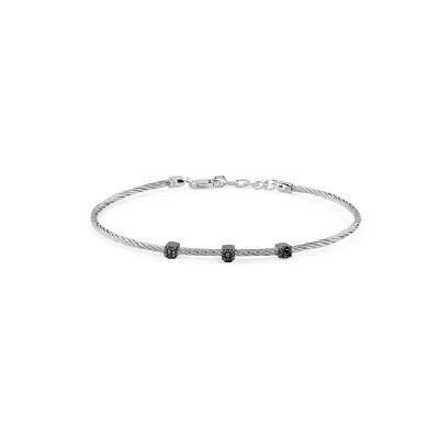 Bracciale Bagliori acciaio brunito oro e diamanti [23515176]