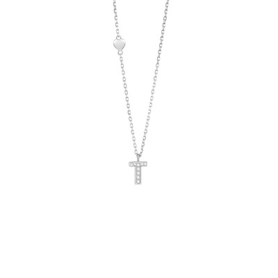 Collierino Be Happy T oro bianco 9kt e diamanti [a97fd6e7]