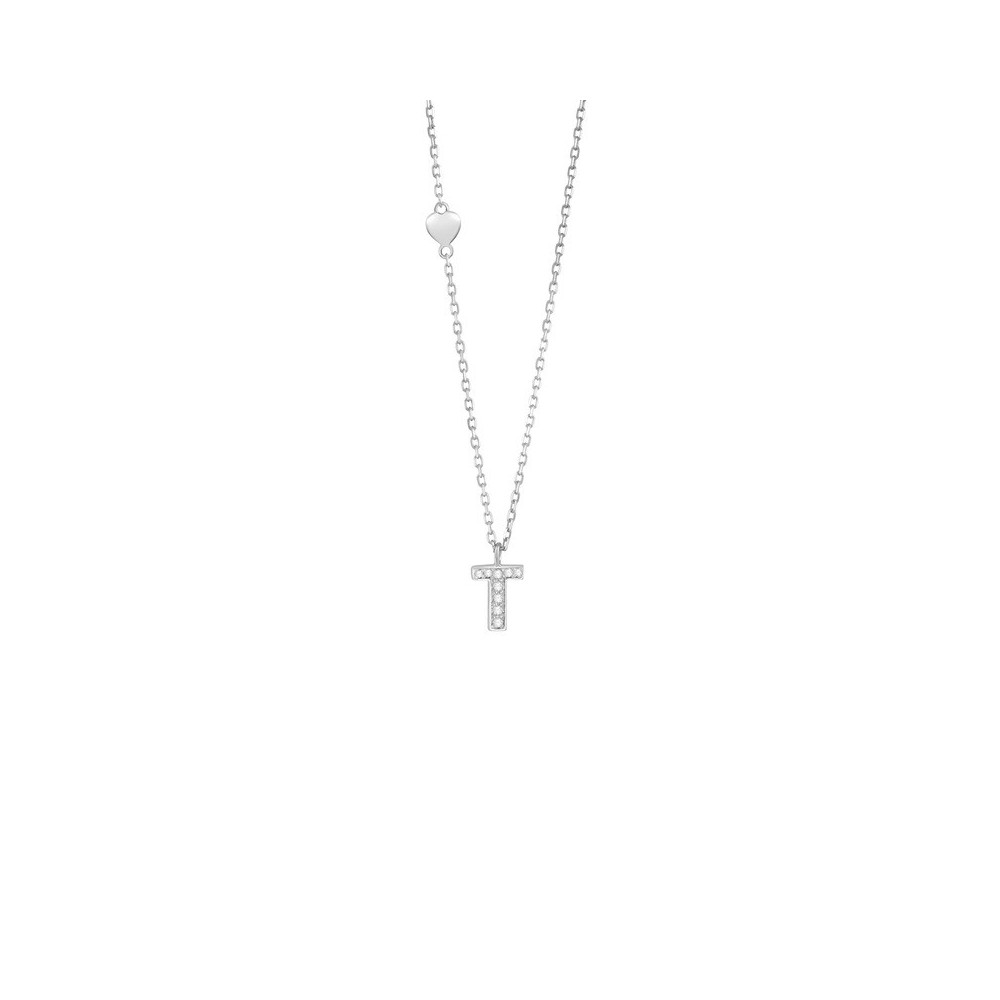 Collierino Be Happy T oro bianco 9kt e diamanti [a97fd6e7]