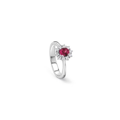Anello Love oro bianco con diamante e rubino [83d922ca]