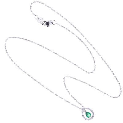 Collierino Classico oro bianco diamanti smeraldo [fdf4f481]