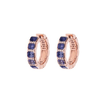 Orecchini Regina oro rosa diamanti e zaffiro [705a79c7]