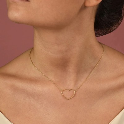 Collana con cuore medio a filo sottile [8477dff0]