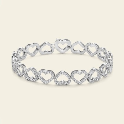 Bracciale tennis Cuori oro bianco e diamanti [d2f31cb7]