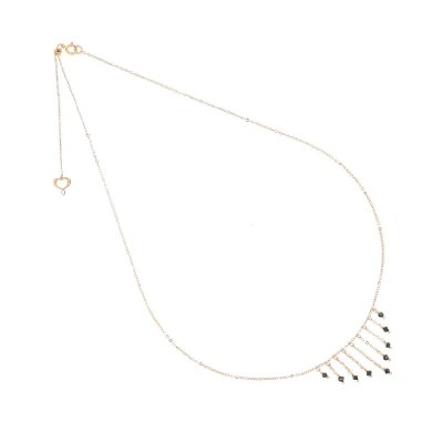 Girocollo oro rosa 18kt Cascata di diamanti neri [25c103f0]