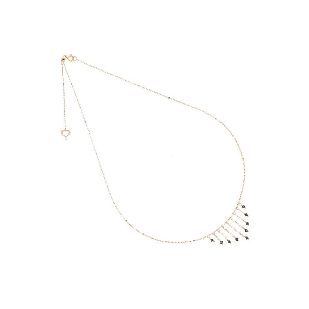 Girocollo oro rosa 18kt Cascata di diamanti neri [25c103f0]