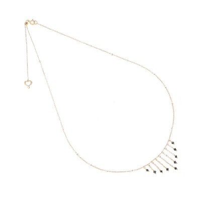 Girocollo oro rosa 18kt Cascata di diamanti neri [25c103f0]