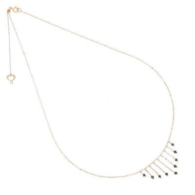 Girocollo oro rosa 18kt Cascata di diamanti neri [fce740fd]