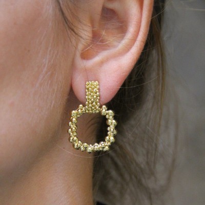 Orecchini Timbro Ottone Grano [de81f64e]