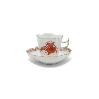 Tazza con piattino Herend Apponyi Ruggine AOG [20a0f2e0]