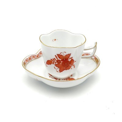 Tazza con piattino Herend Apponyi Ruggine AOG [20a0f2e0]