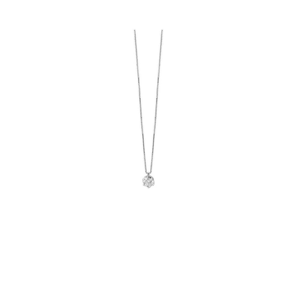 Collierino Lavinia oro bianco con diamante [55329657]