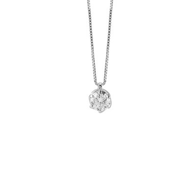 Collierino Lavinia oro bianco con diamante [55329657]