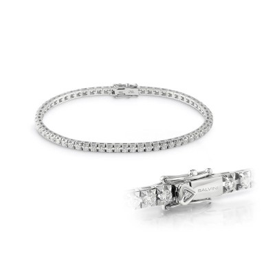 Bracciale Tennis Battito oro bianco con diamanti [d9a3f077]