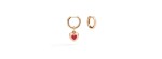 Ciondolo Cuore oro rosa 9kt Rubino sintetico [0be278a2]