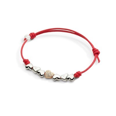 Componente Cuore oro rosa diamantato 9kt [408c8e87]