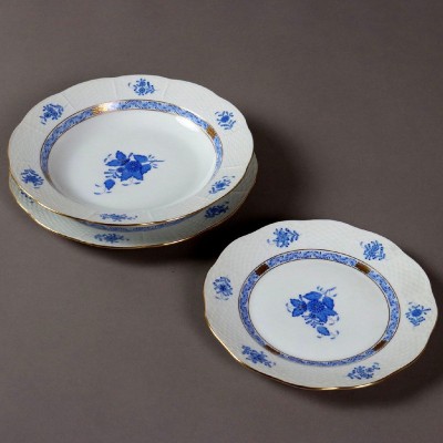 Piatto piano medio Herend Apponyi blu AB [8b1e14bd]