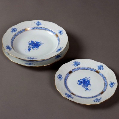 Piatto piano medio Herend Apponyi blu AB [8b1e14bd]