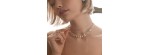 Girocollo Choker Maman Labradorite bianca e Perla [5a455248]