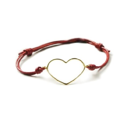 Bracciale cordino cuore filo oro giallo 18kt [7fbeab4f]