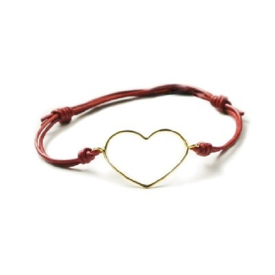 Bracciale cordino cuore filo oro giallo 18kt [7fbeab4f]