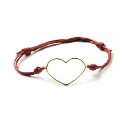 Bracciale cordino cuore filo oro giallo 18kt [a698e842]