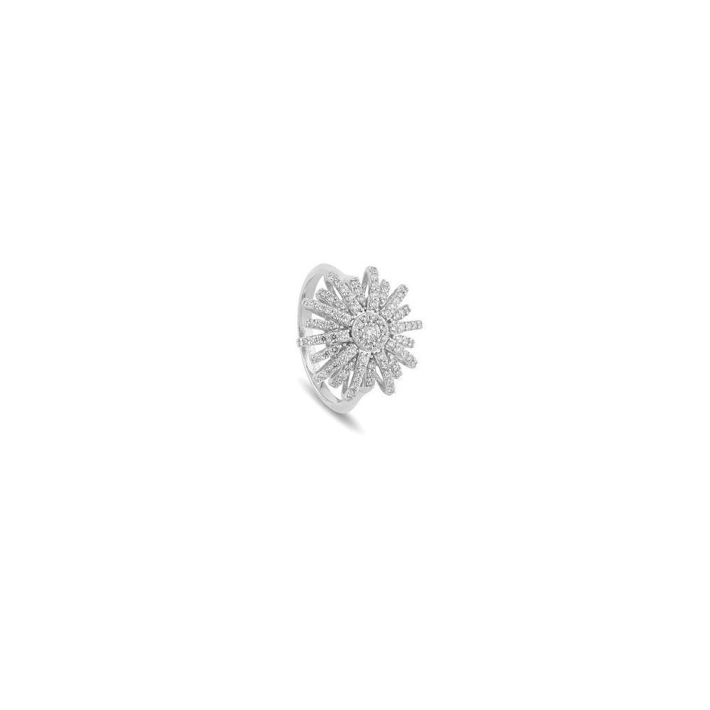 Anello Sole oro bianco e diamanti [82d49eab]