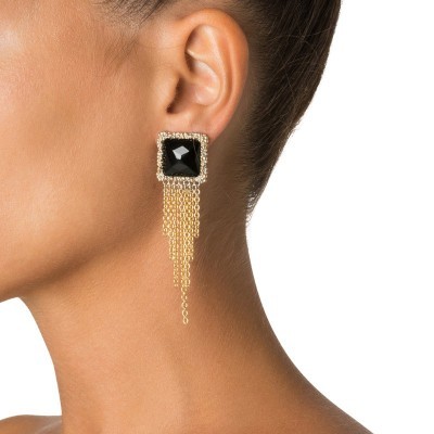 Orecchini Charleston Ottone Grigiosole Onice [7fd87e90]