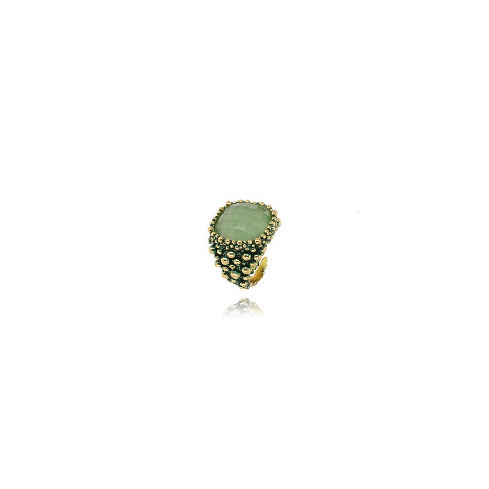 Anello Assolo Ottone Oltremare Avventurina verde [02107ce9]