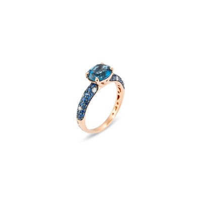 Anello Iris oro rosa 18kt topazio London Blu [c7b57569]