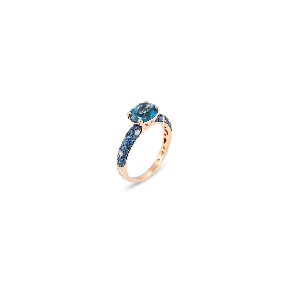 Anello Iris oro rosa 18kt topazio London Blu [c7b57569]