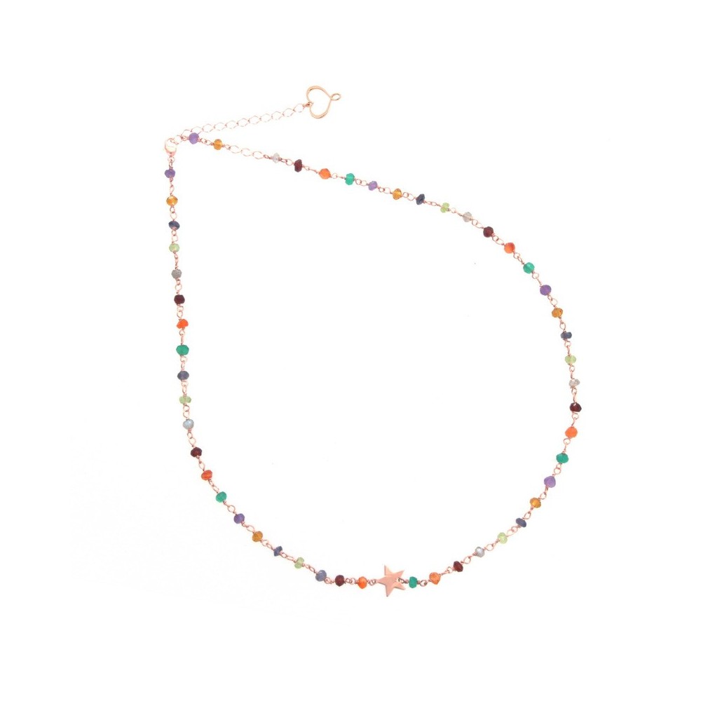 Girocollo pietre multicolor e Stella in lastra [196f6b33]